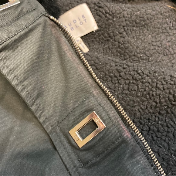 Claudie Pierlot Leather & Fur Coat Women size 36 - Picture 7 of 8